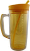 Dependable Industries 37oz BPA-Free Plastic Double Wall Tumbler with Silicone Straw and Fruit Infuser (Vibrant Yellow)