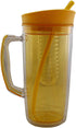 Dependable Industries 37oz BPA-Free Plastic Double Wall Tumbler with Silicone Straw and Fruit Infuser (Vibrant Yellow)