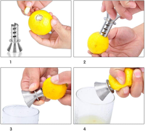 Citrus Lemon Juicer Squeezer - Hand Press Stainless Steel Manual Reamer for Fresh Juice