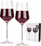 Viski Raye Angled Crystal Bordeaux Wine Glasses - Set of 2, 16oz Premium Crystal Clear Red Wine Gift Set