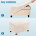 1 H.VERSAILTEX Ottoman Covers Slipcover Rectangle Real Velvet Plush Piece Form Fit Stretch Folding Storage Covers