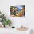 Italian Cityscape Abstract Wall Art, Mediterranean City Italy Street Towns Canvas Painting for Paris Cafe Room