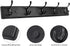 Wooden Coat Rack, Wall-Mounted Organizer for Closet, Entryway, Heavy Duty Double Hooks for Hanging Towels, Black