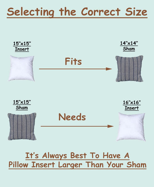 Pillowflex Premium Polyester Throw Pillow Insert - 15x15 - Ultra Soft Small Square Couch Sham, Lumbar, Sofa - 1 Soft