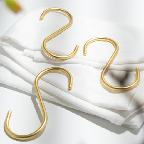 20Pcs Heavy Duty Gold S Hooks, Aluminum Alloy Universal Hooks for Bathroom, Kitchen, Cloakroom, Pots, Pans, Cups