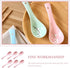 Healvian 6pcs Chinese/Japanese Ceramic Soup Spoons, Pink Snow Pattern Porcelain Ramen Spoons for Soup, Dumpling