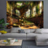 93x71inch Ine Ive Fantasy Trees Tapestry Vintage Library Wall Tapestries Fairytale Palace Bookshelf Sofa Reading Poster