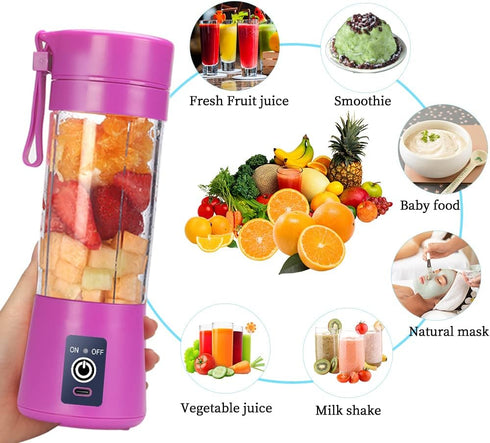 Portable Blender Cup, Electric USB Juicer Blender, Mini Blender Portable Blender for Shakes and Smoothies, Juice,