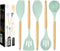 Kitchen Utensils Set, 5 Pcs Non-Stick Silicone Cooking Utensils with Wooden Handle, Heat Resistant Gadgets (Light Green)