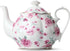 BTaT- Floral Tea Pot with Gift Box, 38 oz, White with Pink