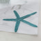 Embroidered Teal Starfish Sheer Curtains, 84 Inch Long Rod Pocket Drapes for Living Room, 52 x 84 Inch 1 Panel