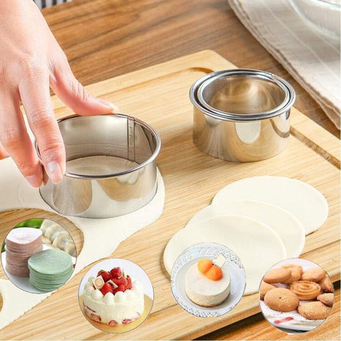 Cookie Cutters - Stainless Steel Biscuit Dumpling Cake Pastry Molds, 3Pcs Round Edge