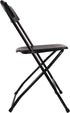 Commercial 650lb Set BTEXPERT Black Plastic Folding Chair Steel Frame High Weight Capacity Event Chair Lightweight