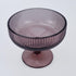 Vintage Strips Embossed Glass Footed Dessert Bowl, 9 oz Dark Purple Ice Cream Bowl, Set of 2 for Home Party