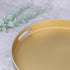 13 Round Gold Decorative Serving Tray with Handles, Versatile Ottoman Tray for Coffee Table, Entertaining, Outdoor