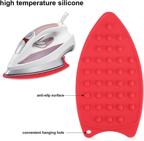 Yosoo Silicone Iron Hot Rest Pad Mat, Iron Stand Mat for Ironing (Red)