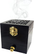 Nazareth Store Black Wood Incense Burner Holder, Natural Ash Wood Box Distiller for Aromatherapy