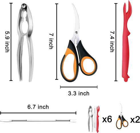 21 6 6 6 2 1 Seafood Cracker Tools, Pcs Crab Leg Crackers and Tools, Crab Crackers, Crab Leg Forks/Picks, Lobster