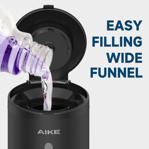 AIKE Wall-Mount Automatic Liquid Soap Dispenser 27oz Large Capacity Matte Black Model AK1205