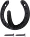 Coat Hook Hat Horse Hook, Vintage Wrought Iron Wall Mounted Hook with Screws Included (Horseshoe)