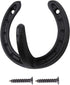 Coat Hook Hat Horse Hook, Vintage Wrought Iron Wall Mounted Hook with Screws Included (Horseshoe)