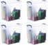 Superio Storage Bins with Lids, Clear Plastic Containers for Organizing, Stackable Totes, 4 Pack, 12 Qt