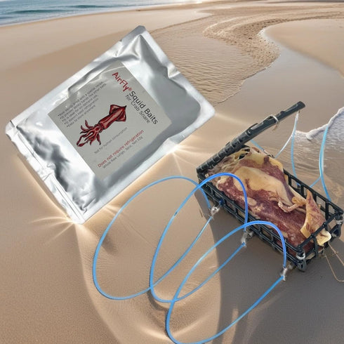 4 Pack AirFly Dried Squid Fishing Bait for Crab Snares & Traps, Easy & Powerful Crab Trap Attractant, Ready-to-Use, No