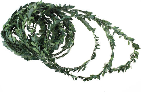 LJY 32.8 Yards Artificial Ivy Garland, Green Leaves Fake Vine for Wedding Party Ceremony DIY Headbands