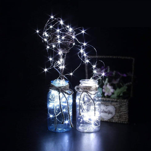 HDSHIMAO 3 Pack 6.6ft 20 Fairy Lights Battery Operated LED Mini String Lights Silver Wire Firefly Starry Lights
