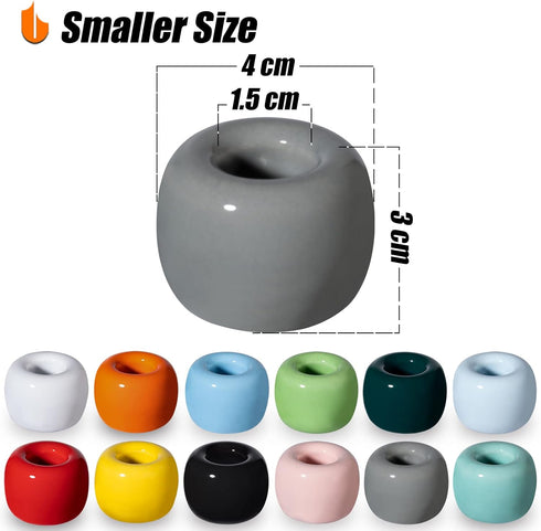 Urbanstrive Sleek Mini Ceramics Toothbrush Holder Stand for Bathroom Vanity Countertops (Gray 2-Pack) by Urbanstrive