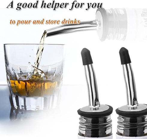 100 Pcs Black Pourers Dust Covers, Liquor Spout Rubber Caps for Olive Oil and Liquor Bottles