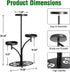 3 Indoor Tier Black Plant Stand, Tall Metal Plant Stand, Heavy-duty Base in the Shape of a Four-leaf Clover, Layered