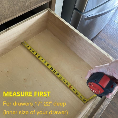 Fabsome Drawer Divider 6 Pack, Adjustable Bamboo Kitchen Organizers 17''-22'', Wooden Dresser Separators for Nursery