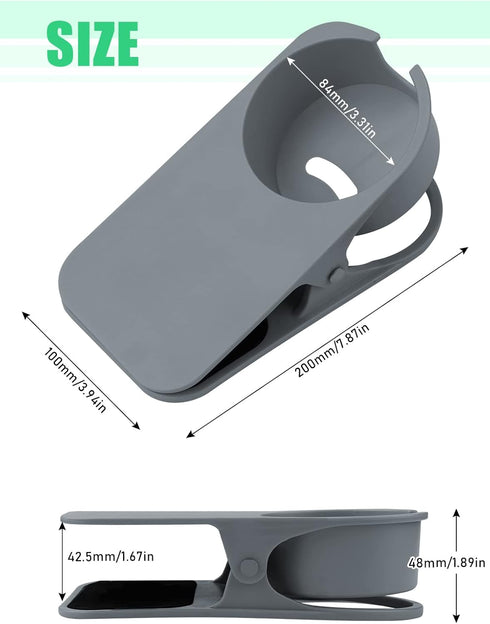 Kalolary Gray Drinking Cup Holder Clip with Groove, Table Bottle Cup Stand DIY Glass Cup Clamp Storage Saucer Clip