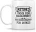 Retreez Funny Mug - Retired Under New Management See Grandchildren, 11 Oz Ceramic Coffee Mug, Sarcasm Gift