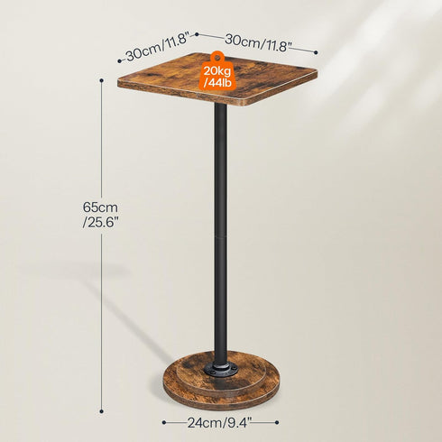 BF171BZ01 HOOBRO Drink Table, Small Square Side Table, Coffee Martini Table with Pedestal, Accent Nightstand for Small