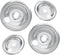 WB31T10010 and WB31T10011 Drip Pans for Electric Stove, Compatible with GE Range, Set of 4, Silver