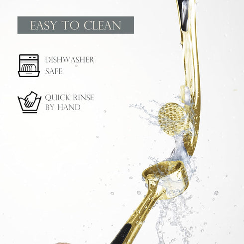 Set, Kitessensu High Effective Premium Garlic Press With Silicone Garlic Peeler & Brush, Heavy Duty Garlic Mincer, Easy