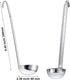 meekoo 3 Pieces Stainless Steel Ladle, 2 oz Soup Handle Ladle with Pouring Rim for Kitchen Cooking Sauce