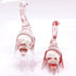 Hand Painted Flamingo Miniature Figurines Collectible Glass Art Bird Decor (2 Red White)