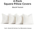 Pack 4 20 20 Inch Topfinel Cream White Boucle Pillow Covers of x Linen Cotton Backing Decorative Textured Accent Solid