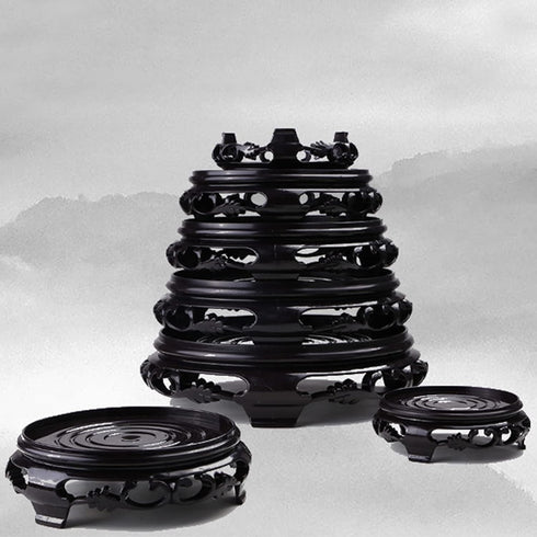 3.7in Counter Hapivida Plant Stand, Round Plant Riser Decorative Display Flower Holder Vase Rack Holder Planter Tray
