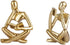 Gold Reading Women Statue, Thinker Sculptures, Abstract Art Ornament, Modern Aesthetic Figurine