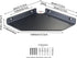 YUjieSTC 3mm 6 Inch Corner Shelf Wall Mounted, Black Corner Shelf, Shower Shelf, Floating Corner Shelf Aluminum Matte