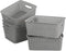 6-Pack Plastic Storage Organizer Basket, Slightly Gray, 10.04"L x 7.48"W x 3.95"H