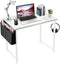 Lufeiya White Small Desk for Bedroom, Student Kids Study Writing Table for Home Office, 32 Inch Modern Mini Laptop PC