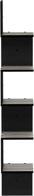 5-Tier Furinno ROSSI Corner Floating Shelves for Wall, Corner Square Wall Shelf, S-shape Radial Floating Book Shelf