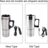 Travel Kettle for Car, 500ml Fast Boil Electric Kettle, Stainless Steel Thermal Heated Mug for Tea, Coffee, 12V