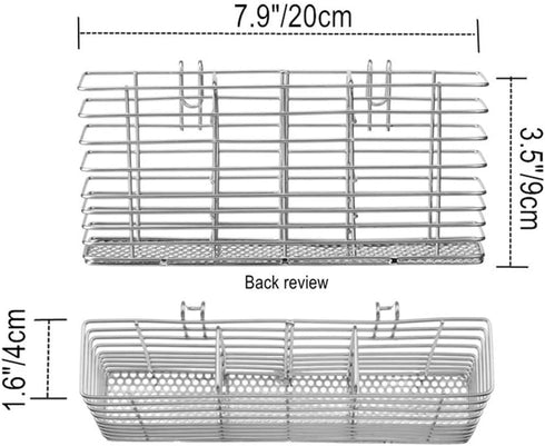 iPEGTOP Cutlery Utensil Silverware Drying Rack, Rust Proof Stainless Steel Chopsticks Basket Holder with Hooks