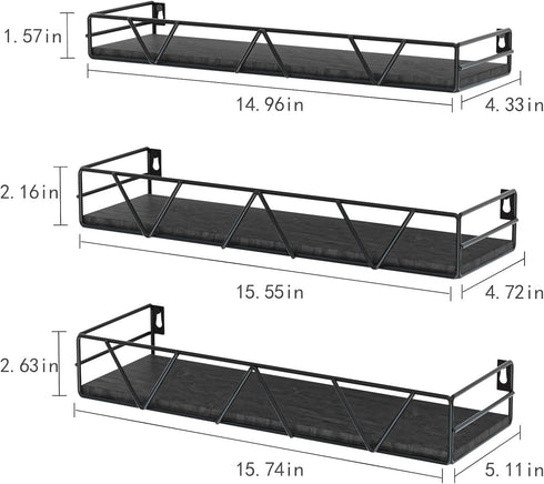 Set 3, 2) Amaoot Floating Shelves of Home Wood Wall Shelf, Farmhouse Shelf for Bedroom, Wall Mounted Floating Shelf